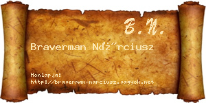 Braverman Nárciusz névjegykártya